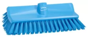 image of Vikan Medium Bristle Blue Scrubbing Brush, 41mm bristle length, Polyester bristle material