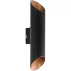 image of Loops - IP44 Outdoor Wall Light Black & Copper Modern Up Down Lamp 3.7W Built in led