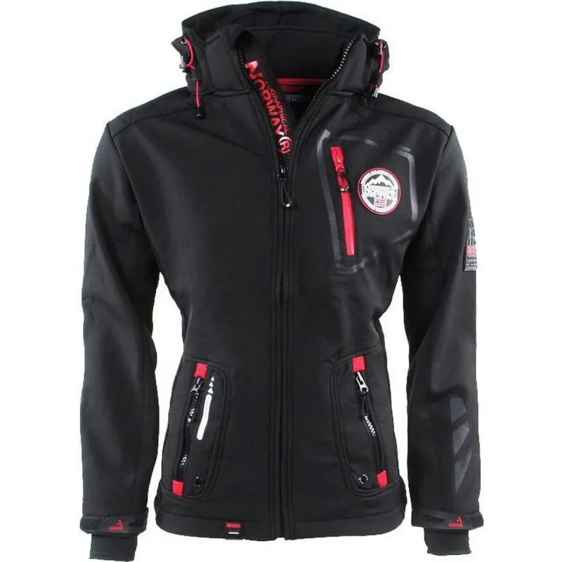 Image of Waterproof jacket with removable hood Geographical Norway Tacebook Noir Male 3XL
