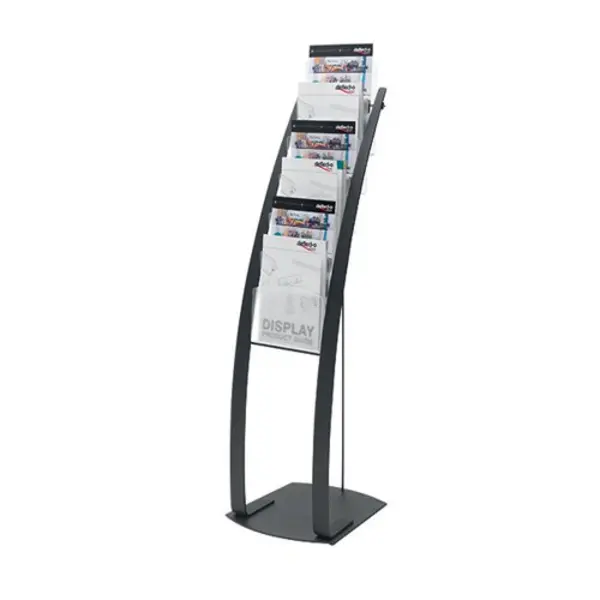 image of Deflecto Six Pocket Literature Floor Stand A4 Black 693104