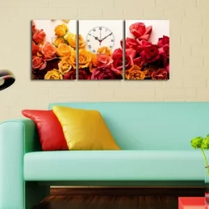 3P3040CS-83 Multicolor Decorative Canvas Wall Clock (3 Pieces)