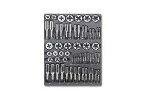 image of Beta Tools T270 60pc Tap & Die Set in Hard Tray for Roller Cabs 024240270