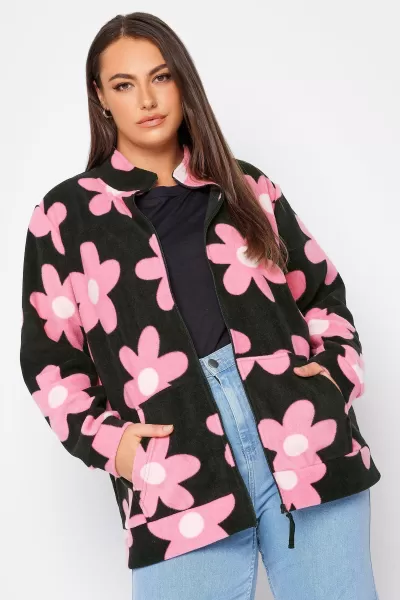 image of Printed Zip Fleece Jacket