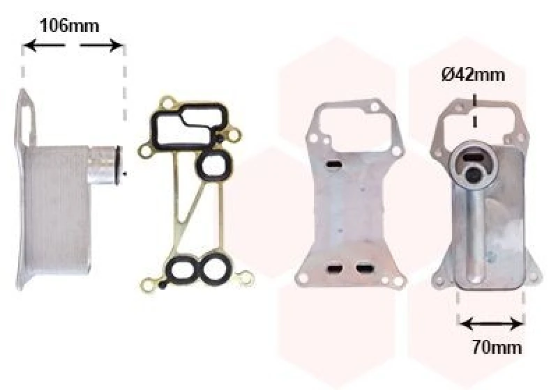 Image of VAN WEZEL Engine oil cooler VAN WEZEL 06013717