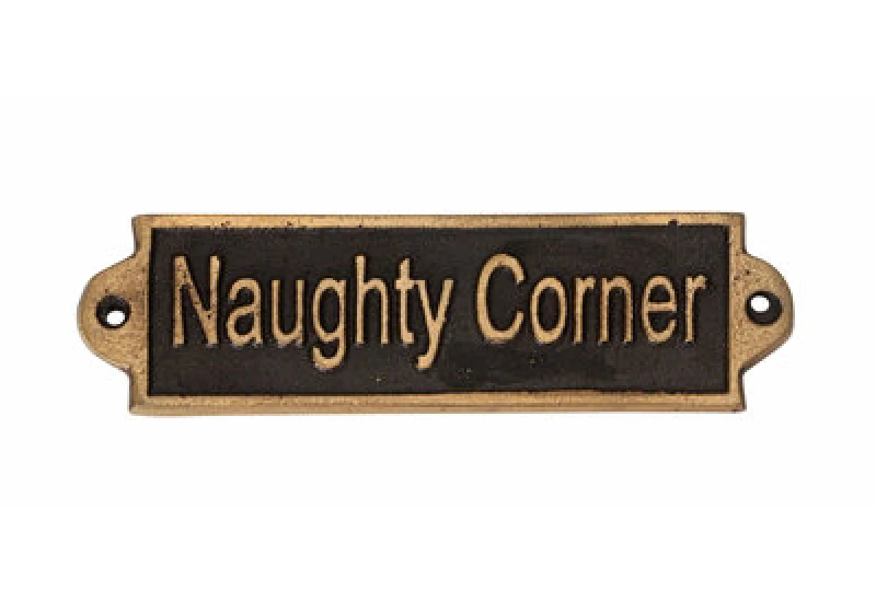 Image of Minster "naughty Corner" Wall Plaque - Metal - L1 X W15 X H6cm - Black
