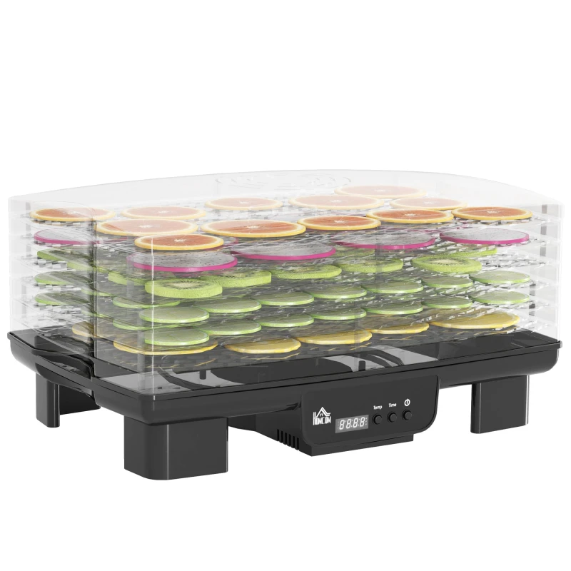 Image of HOMCOM 6 Tray Food Dehydrator, Food Dryer Machine for Fruit Meat Vegetable Black