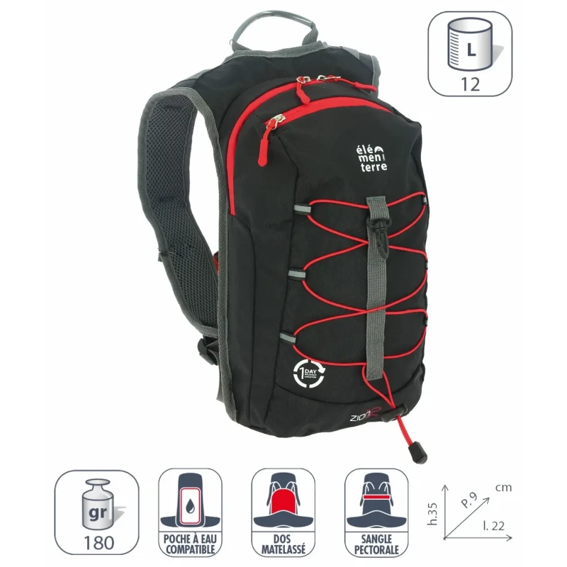 Image of Elementerre zion 12 l backpack Noir Unisex 12 L