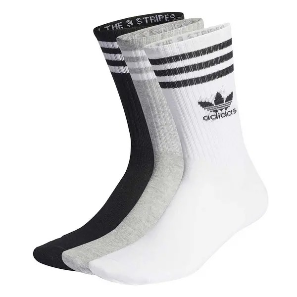 Image of Adidas Originals Mid Cut 3er Pack, White/grey/black Male