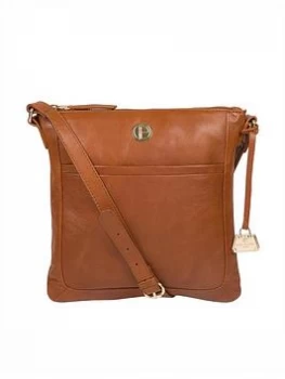 image of Pure Luxuries London Hazelnut 'Lotus' Leather Cross Body Bag - tan