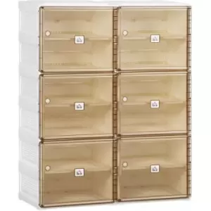 Image of 20-Pair Portable Shoe Cabinet, Folding Shoe Storage Organizer for Hallway - Homcom