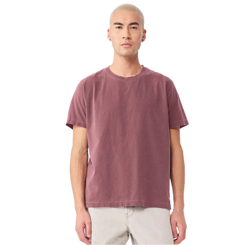 Image of Bella + Canvas Mens Washed Canvas Heavyweight T-Shirt in Maroon Size: Large Maroon Male L