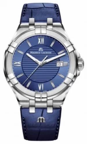 Image of Maurice Lacroix Aikon 42mm Mens Blue Dial Blue Leather Watch