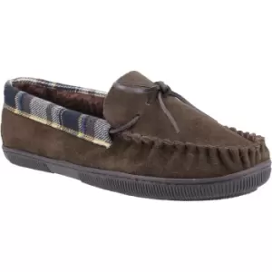 Image of Cotswold Mens Sodbury Slip On Suede Moccasin Slippers UK Size 9 (EU 43)