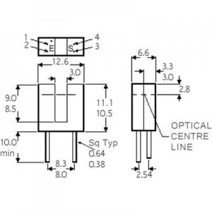 image of Isocom Components H22A2 Reflective light barrier