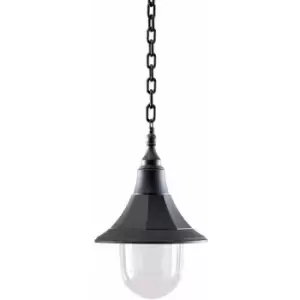 image of Outdoor IP44 1 Bulb Chain Lantern Black Polycarbonate LED E27 100W