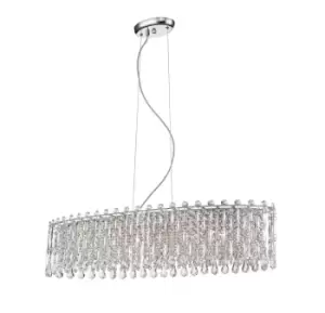 Image of Alita Crystal 6 Light Ceiling Bar Chrome