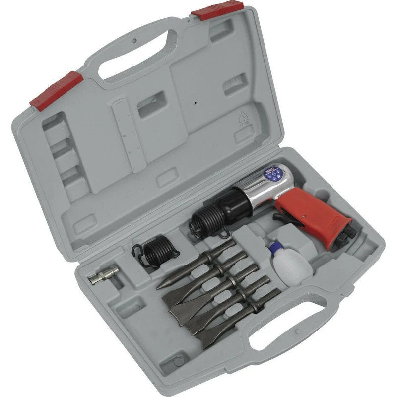 Image of Loops Medium Stroke Air Hammer Kit - 1/4" BSP Inlet - Soft Grip - Handle Exhaust Multi