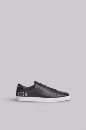 Image of DSQUARED2 Men Sneaker Black/White Size 10 100% Calfskin