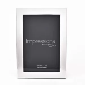 image of Impressions Photo Frame Matt/Shiny Silver Finish 4" x 6"