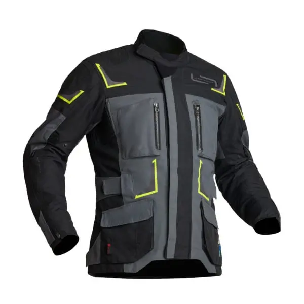 Image of Lindstrands Myrvik Textile Jacket Gray Black Yellow Size 58