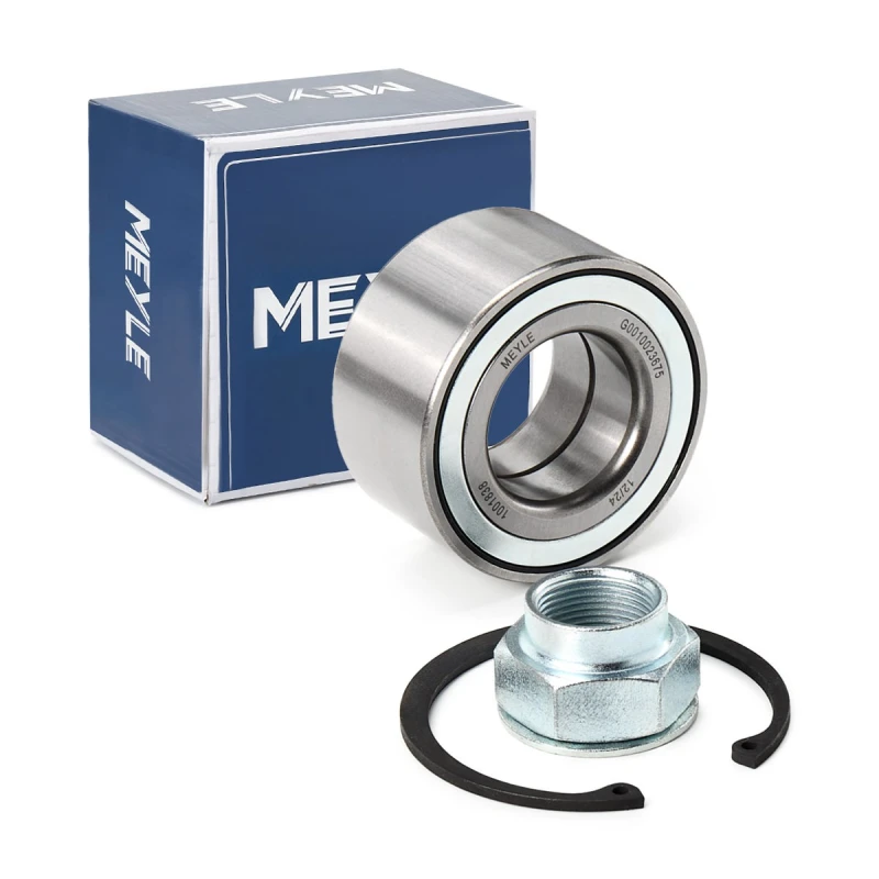 Image of MEYLE 214 650 0010 Wheel bearing kit with fastening/mounting material, Original Quality, Front Axle Wheel Bearing Kit (654)
