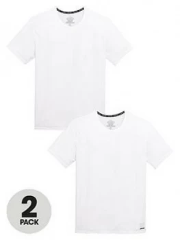 image of Calvin Klein 2 Pack Slim Fit T-Shirts - White