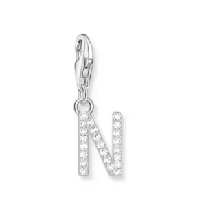 image of THOMAS SABO Silver Zirconia Letter N Charm