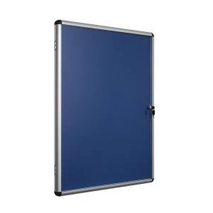 Image of Office 900 Lockable Glazed Noticeboard Display Case with Aluminium