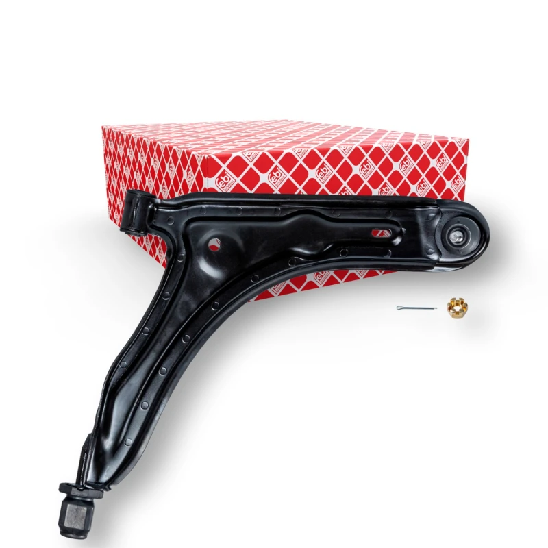 Image of FEBI BILSTEIN 12957 Suspension arm Control Arm, Sheet Steel, Lower, with ball joint, with crown nut and split pin Sheet Steel Track Control Arm (273)