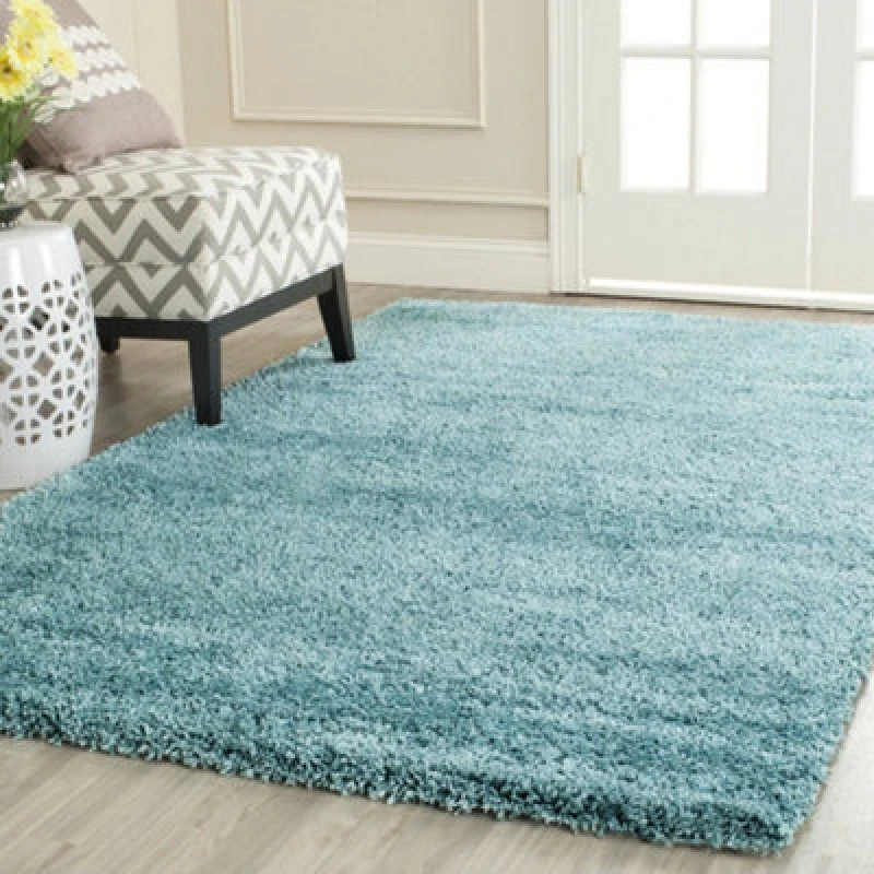 Image of Smart Living Smart Living Soft Fluffy 5cm Thick Pile Shaggy Area Rugs for Living Room, Bedroom in Duck Egg Blue Size: 60cm x 220cm Duck Egg Blue 60c