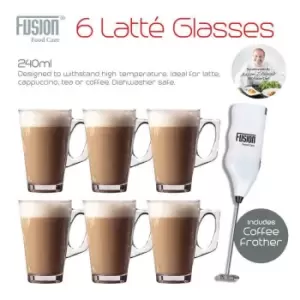 image of Vivo 6 Latte Glasses With Milk Frother