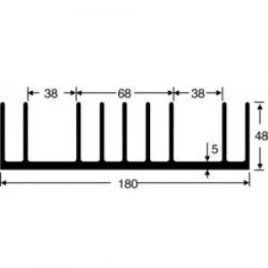 image of Heat sink 0.65 CW L x W x H 100 x 180 x 48mm Fischer Elektr