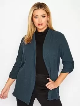 Image of Yours Textured Cardigan - Blue Size 18, Women