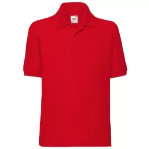 Image of Fruit Of The Loom Childrens/Kids Unisex 65/35 Pique Polo Shirt (5-6) (Red)