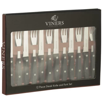 image of Viners 12 Piece Steak Knife & Fork Set