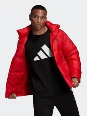 Image of adidas D11 Big Baffle Down Hooded Jacket, Black Size XL Men