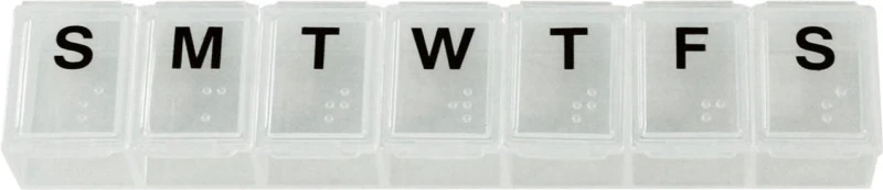 Image of Aidapt Weekly Pill Box Clear White Small Natural