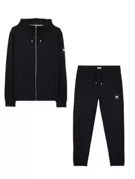 Weekend Offender Weekend Offender New York Badge Zip Up Hood Jog Suit, Black, Size S, Men