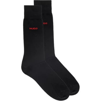 Image of Hugo 2 Pack Small Logo Crew Socks - Black