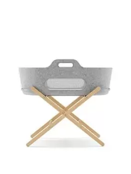 Image of Snuz SnuzBaskit Moses Basket & Natural Stand Set - Light Grey