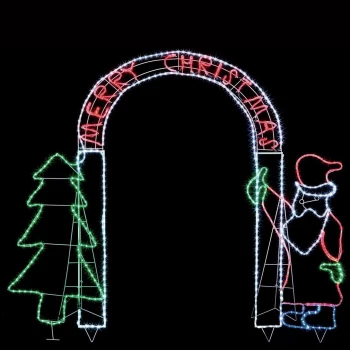 image of Premier Decorations Santa with Tree Archway LED Rope - Multi