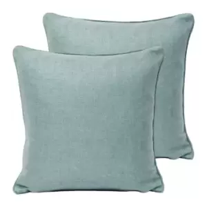 image of Paoletti Atlantic Twin Pack Polyester Filled Cushions Duck Egg 45 x 45cm