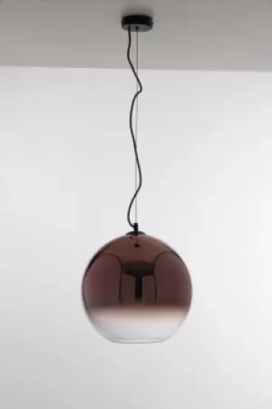 image of Marte Globe Dome Pendant, Copper, Clear, E27