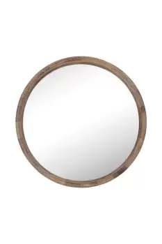 Image of Morley Round Wood Wall mirror 80 x 80cm Dark Rustic Oak
