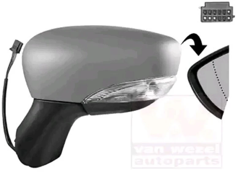 Image of VAN WEZEL 4373807 Wing mirror * HAGUS * Left, Heatable, primed Outside Mirror (50)