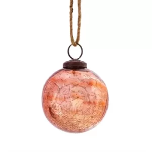 Image of Copper Crackle Glass Bauble