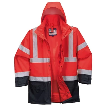 Image of Portwest - S768RNRL - sz L Hi-Vis Executive 5-in-1 Jacket - Red/Navy