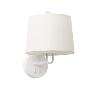 Montreal Wall Light with Shade White, E27