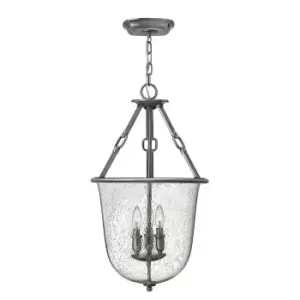 Image of 3 Bulb Chandelier LIght Polished Antique Nickel LED E14 60W