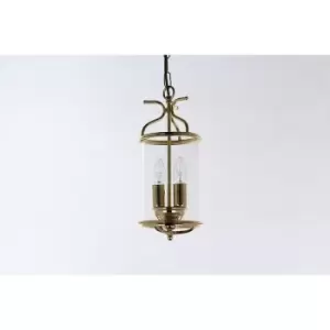 image of Impex Winchester Blown Glass Brass Lanterns Pendant Ceiling Light